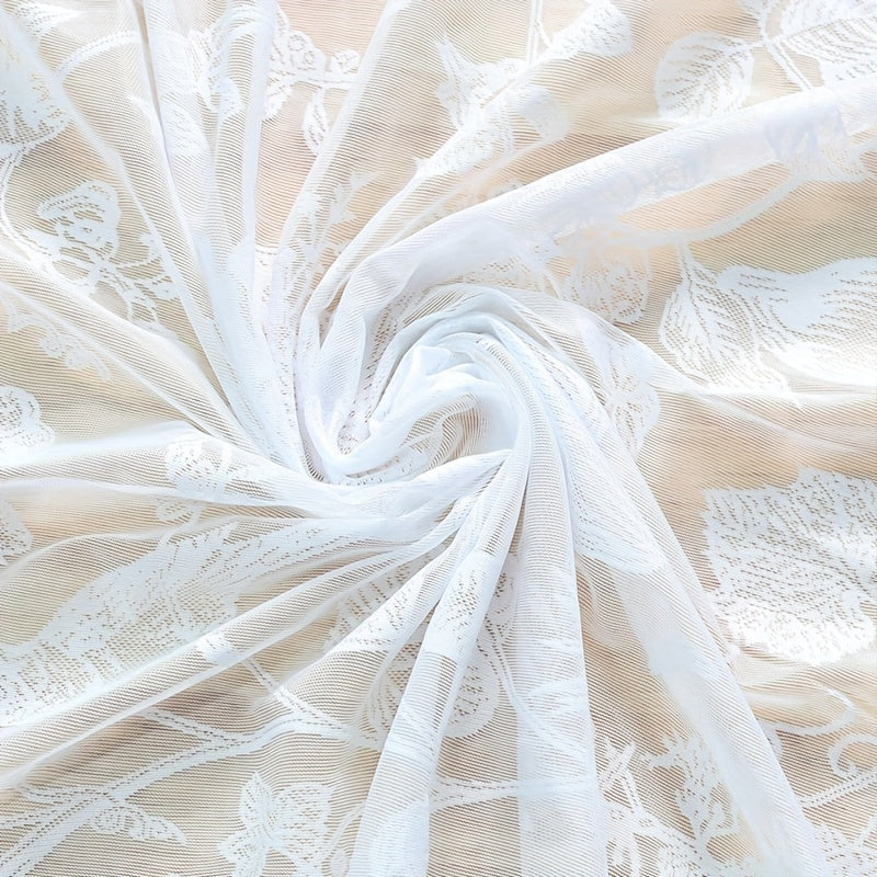 Modernist Lace Embroidered Tablecloth with Tassels for Weddings and Parties