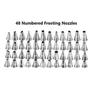 48-Piece Stainless Steel Icing Piping Tips Set for Cake Decorating Baking Supplies