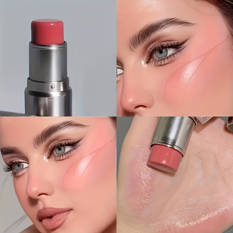 Barra de resaltador en gel resistente al agua, brillo natural, cobertura media, rubor para todos los tonos de piel