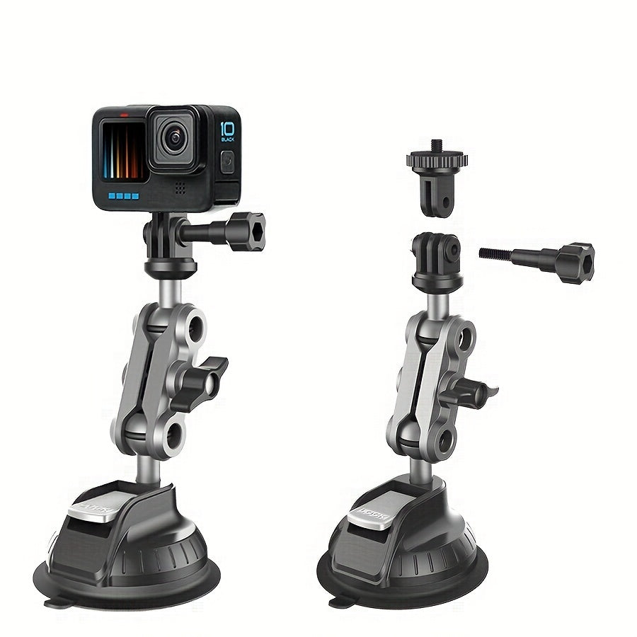 Suction Cup Mount with Dual Ball Head for Action Cameras Car Dashboard Quick-Release