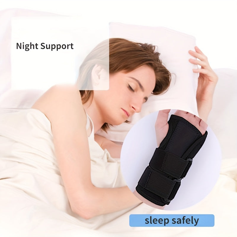 Adjustable Black Nylon Wrist Brace for Carpal Tunnel Support