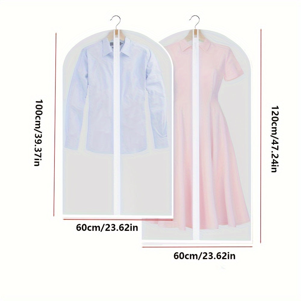 Набор из 10 прозрачных сумок для одежды из PEVA с полным замком, водонепроницаемых, дышащих и для хранения