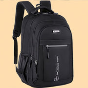 Black Nylon Laptop Backpack with Zipper Closure for Travel and Work