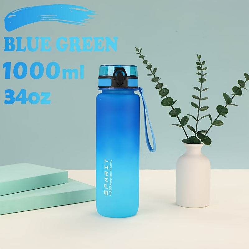 Gradient Water Bottle 750ml 1000ml Leak-Proof BPA-Free Plastic for Outdoor and Home Use