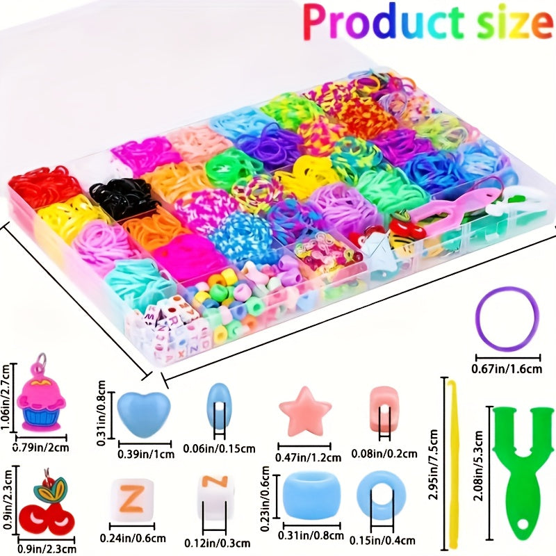 Bolalar uchun zargarlik buyumlari qilish to'plami, rang-barang silikon bantlar va bilaguzuklar, soatlar va poyabzal uchun saqlash bo'linmalari bilan