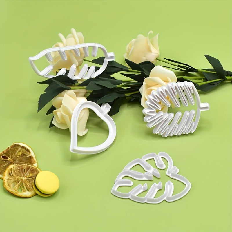 Set of Tropical Leaf Cookie Cutters Plastic for Fondant Gummy Candies Cake Decorations