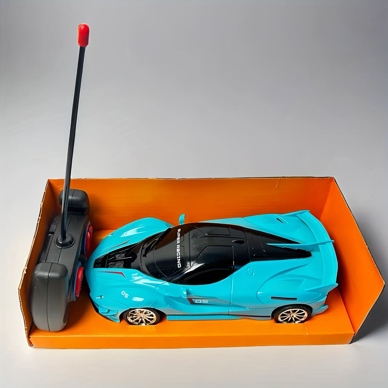 High-Speed RC Drift Car with LED Lights in Red Blue or Black for Kids 3+