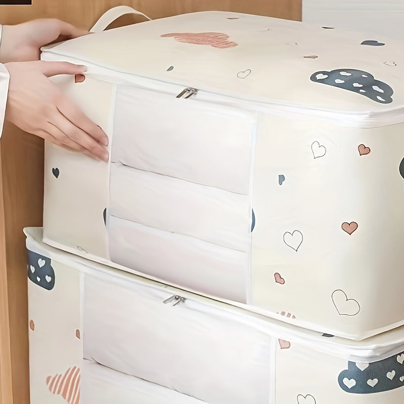 Large Capacity Storage Bag with Handles Dustproof Moisture-Resistant Beige