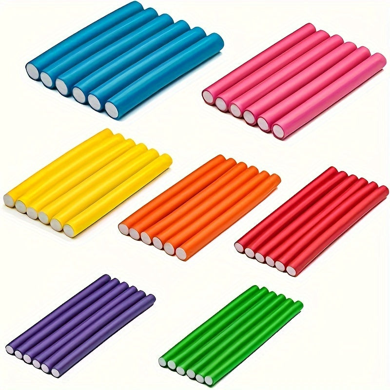 Set of 42 Colorful Sponge Hair Curlers for Flexible Curls and DIY Styling