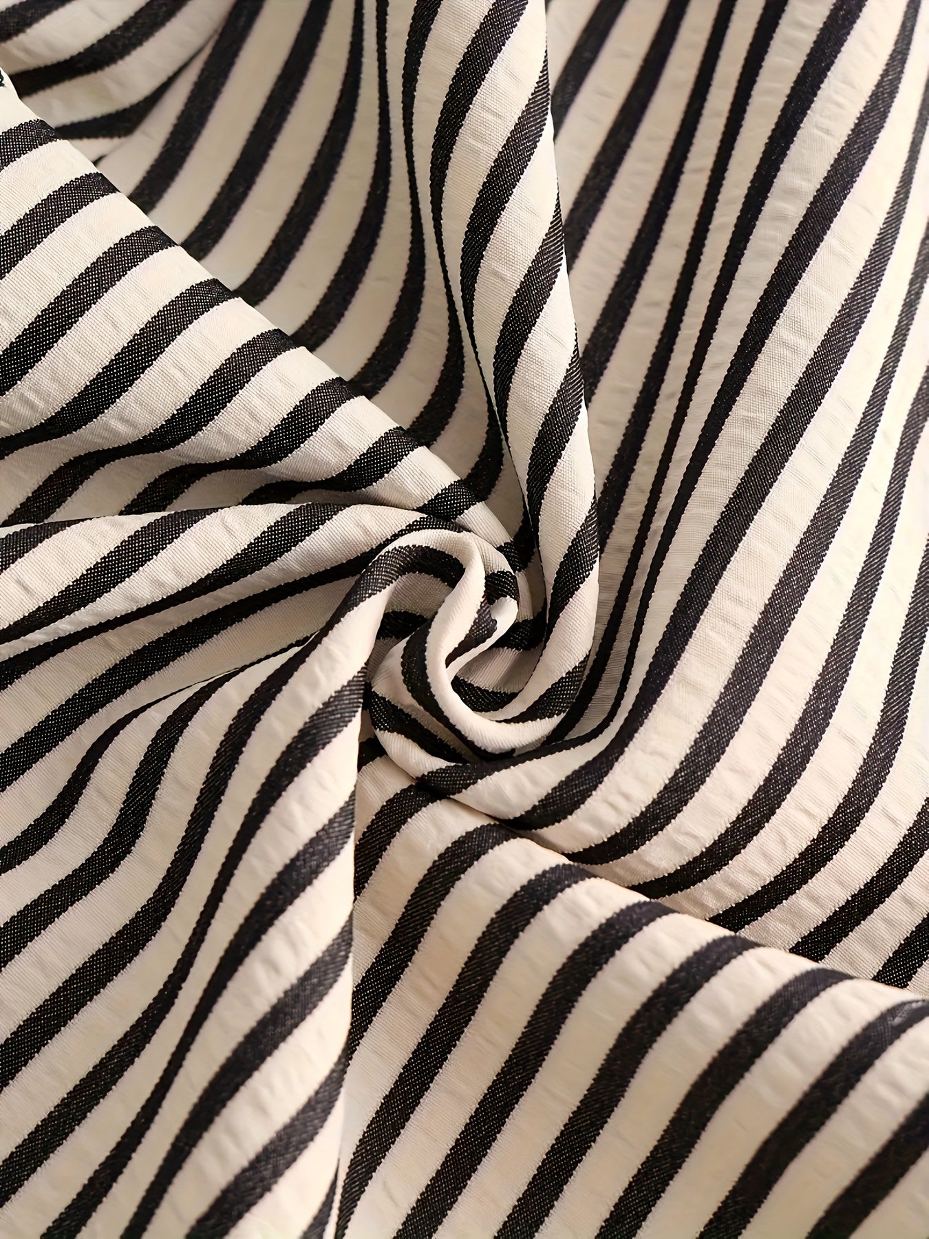 Women's Casual Striped Shorts Lightweight Polyester Black White Summer Vacation