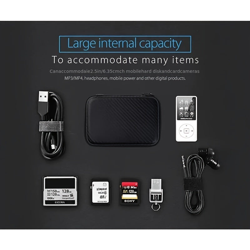 Faux Leather Digital Accessories Organizer for Earphones Cables and Gaming Storage