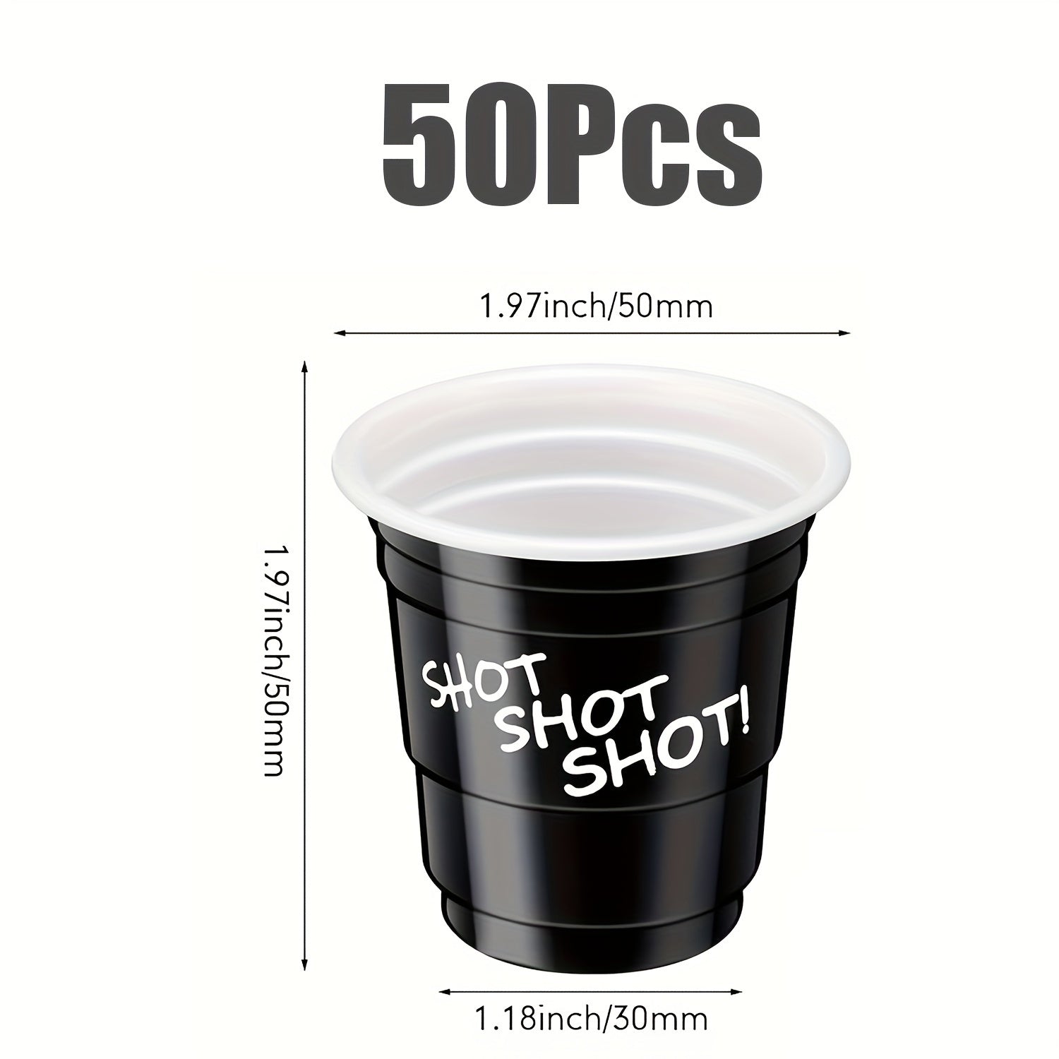 20/50 Pack Disposable 2oz Black Paper Shot Cups with Lids for Hot Beverages Recyclable