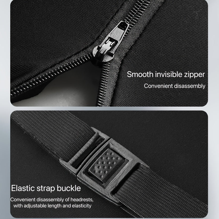 Car Headrest and Lumbar Support Set for Driver's Seat Polyester Memory Foam Car Interior Accessories