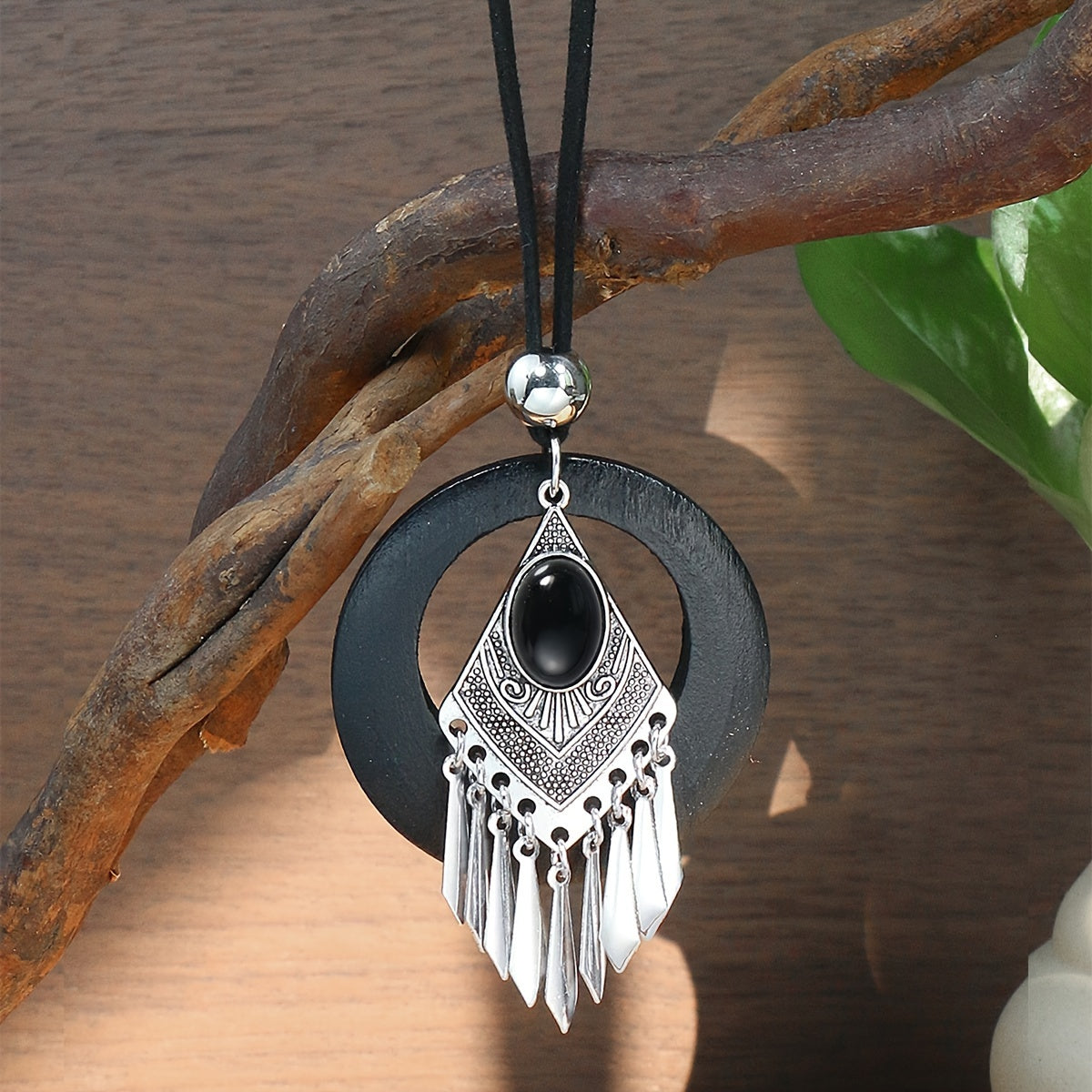 Set of 3 Men's Jewelry Bohemian Rhombus Earrings Necklace Sweater Chain