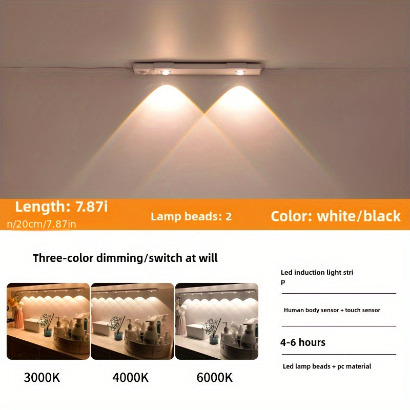 Rechargeable LED Night Light with Motion Sensor Wall-Mounted Battery Powered Warm White