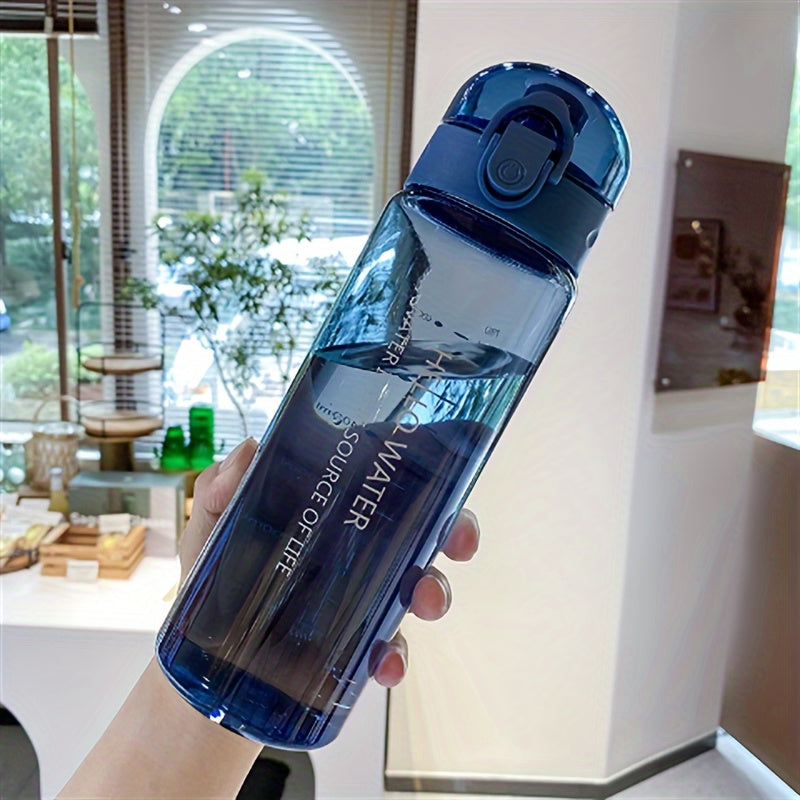 780ml BPA-Free Sports Water Bottle with Time Marker Leak-Proof Flip Lid Gradient Design for Outdoor Gym Daily Hydration in Blue and Pink