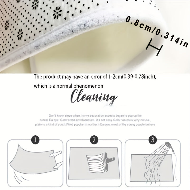 Three-Piece Bathroom Set Floor Mat Flannel Toilet Bathtub Edge Absorbent Floor Mat for Bedroom Living Room Balcony Door