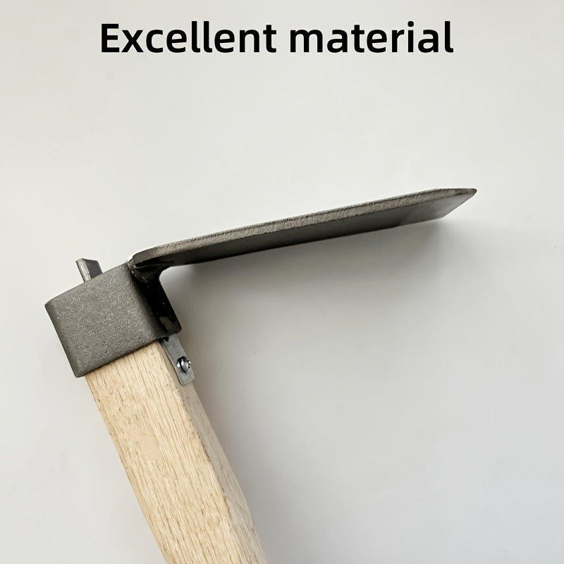 Wooden Handle Garden Hoe 37cm Metal Soil Loosening Hand Tool for Gardening and Planting