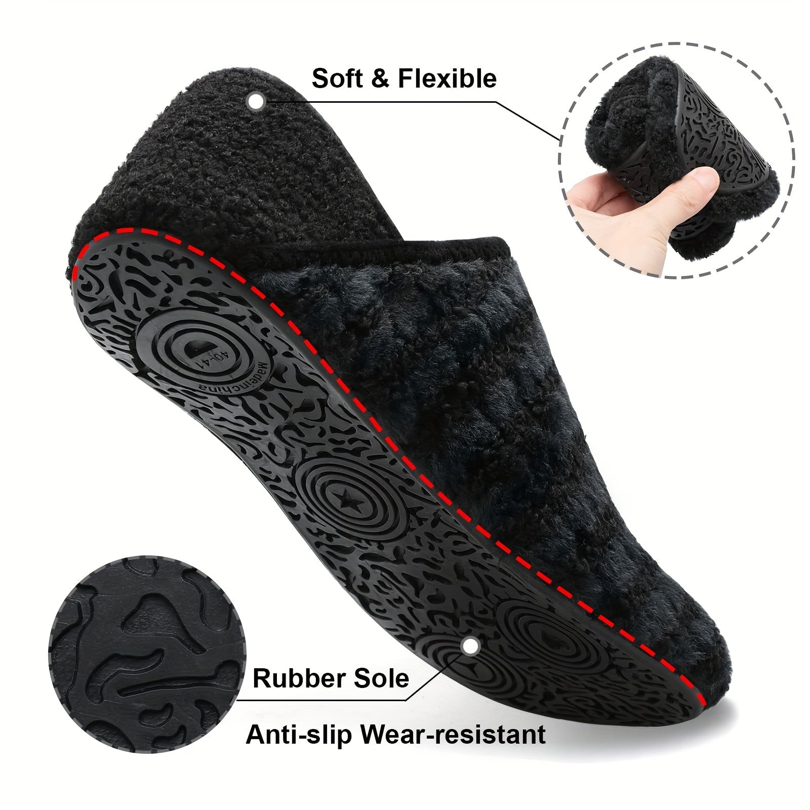 Women's Slip-On House Slippers Soft Non-Slip Rubber Sole All Seasons