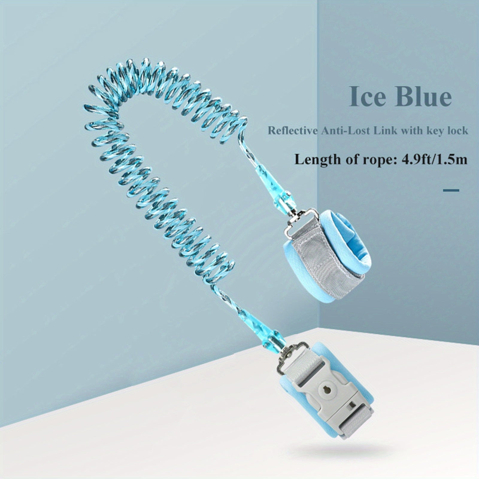 Toddler Child Safety Harness Wrist Link Leash with Key Lock Reflective Rope for Kids 1-10