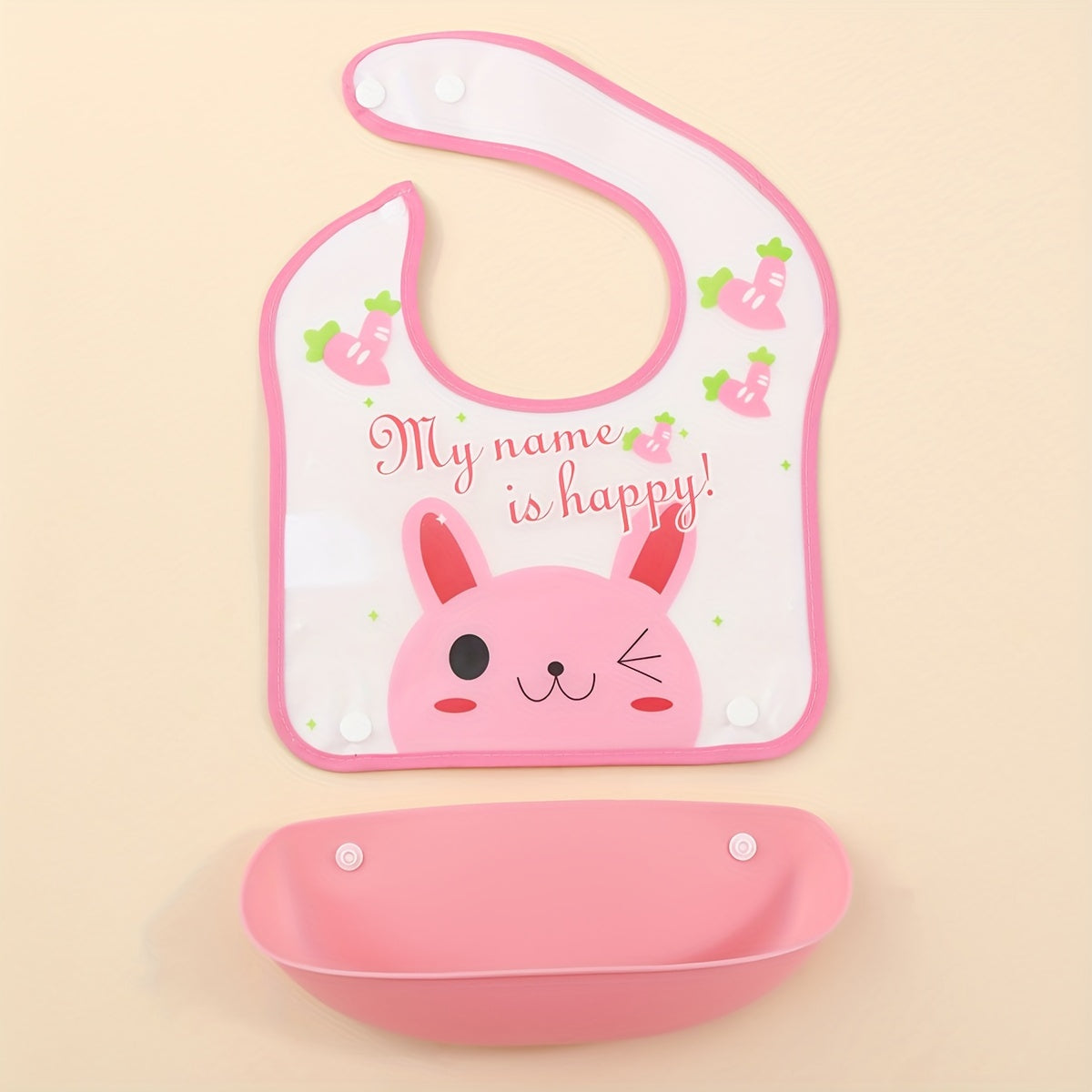 Kids Waterproof Cartoon Bib for Ages 0+ and 3+ in Mixed Colors with Easy Clean Detachable Design