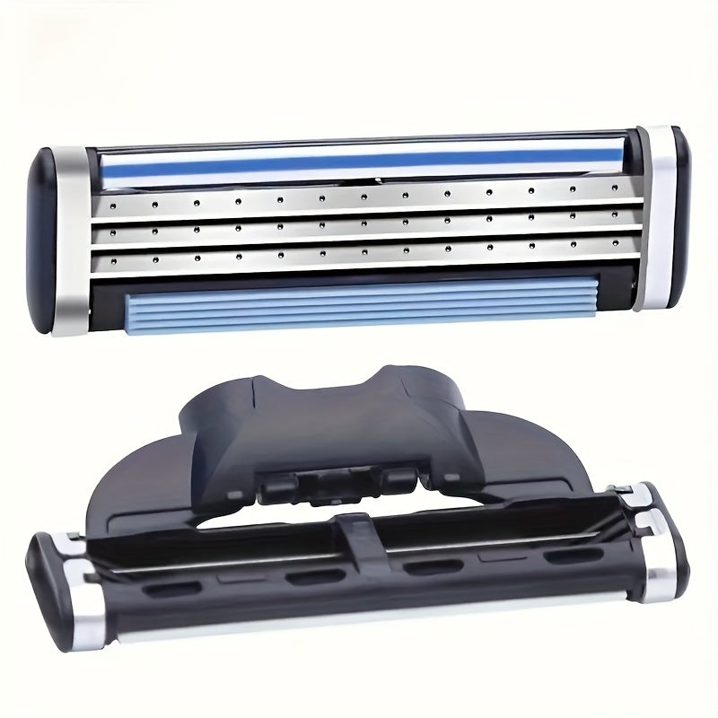 Men's Safety Razor Stainless Steel Handle Mach 3 Blades for Smooth Shave