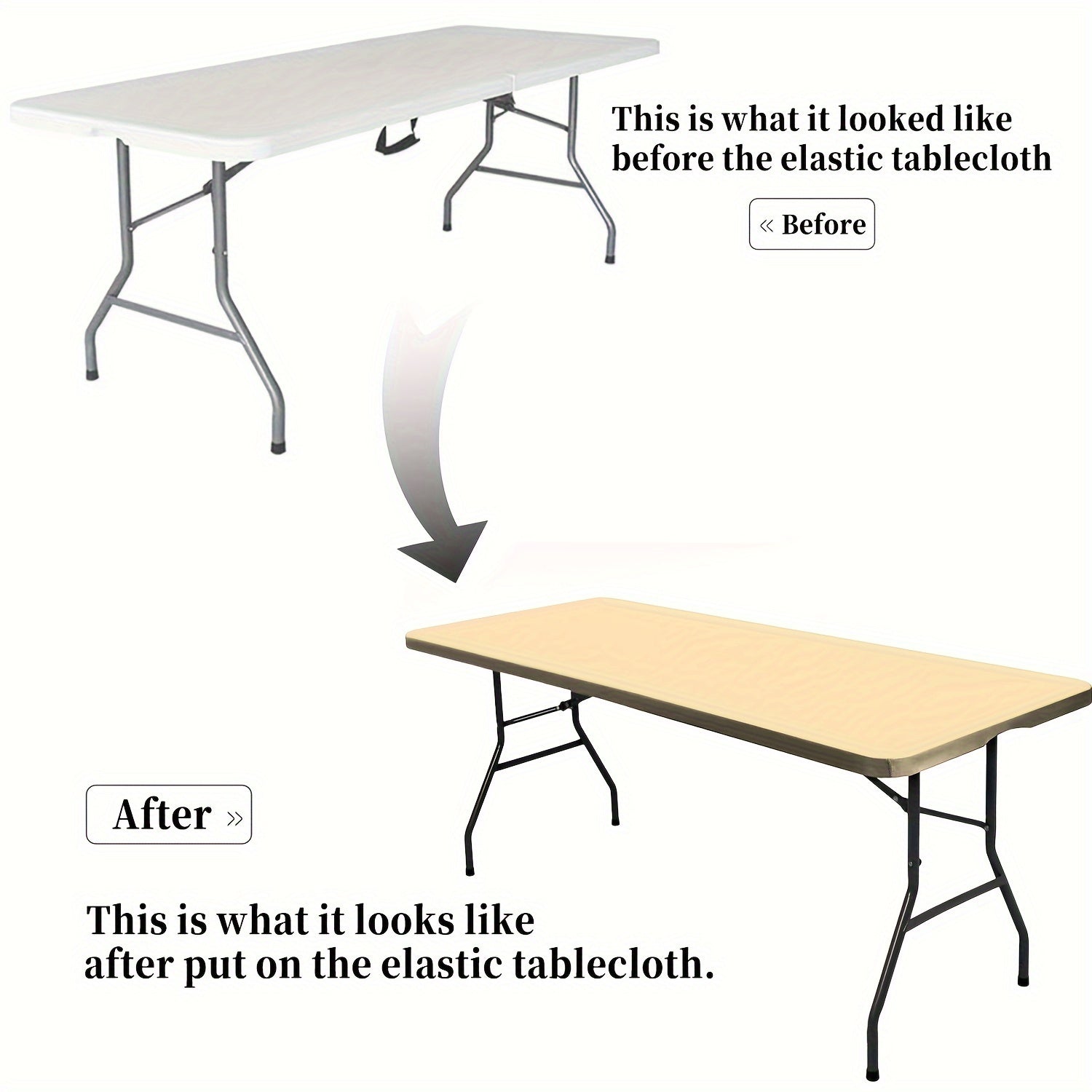 Polyester Half Pack Stretch Table Cover for Christmas Parties Indoor Outdoor Use