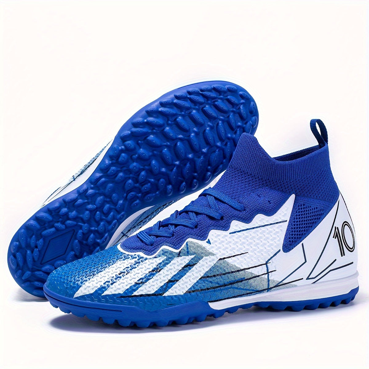 High Top Soccer Shoes Non-Slip Turf Grips Indoor Outdoor Training