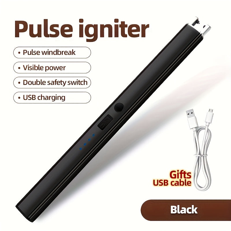 Rechargeable Metal Windproof Candle and BBQ Lighter with Safety Switch