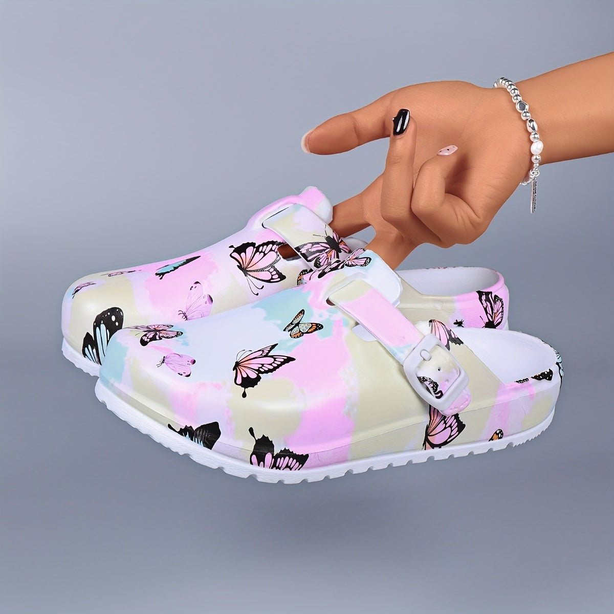 Women's Floral Print EVA Clogs Lightweight Non-Slip Summer Shoes