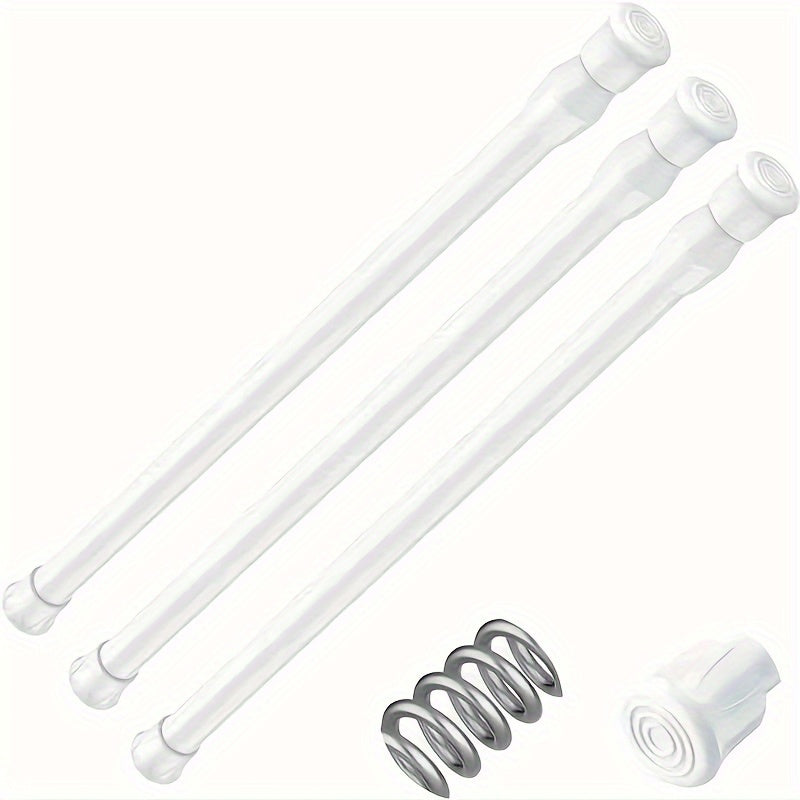 Adjustable Metal Curtain Rods Set with White Ends for Home Decor
