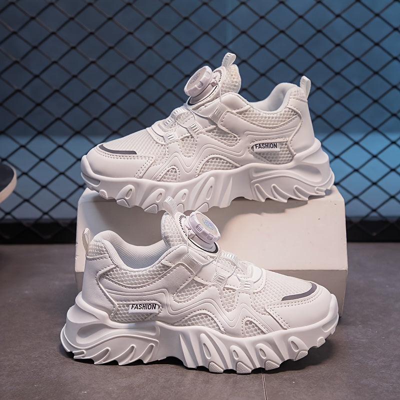 Girls' Gradient Sports Shoes with Easy Twist Buckle Breathable Mesh Non-Slip Rubber Sole for Spring Summer Fall