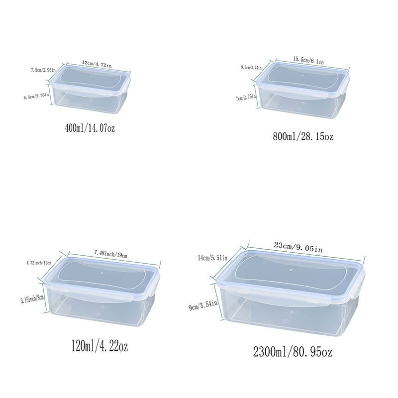 Unisex Plastic Storage Box Microwave Safe Food Container 1/4 Pcs Set