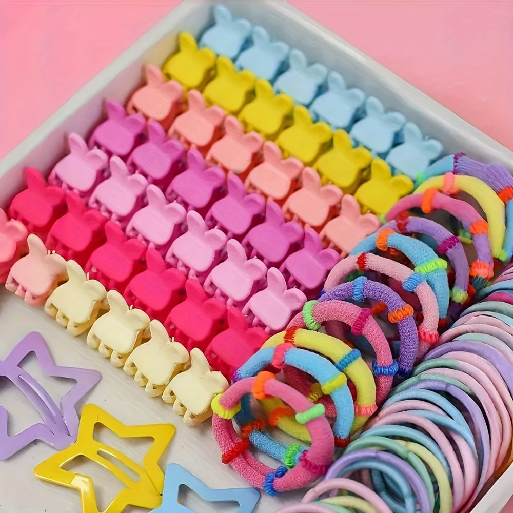 Complete Hair Accessory Set with 875 Pieces Assorted Elastic Ties Clips and Ropes for Teens and Adults