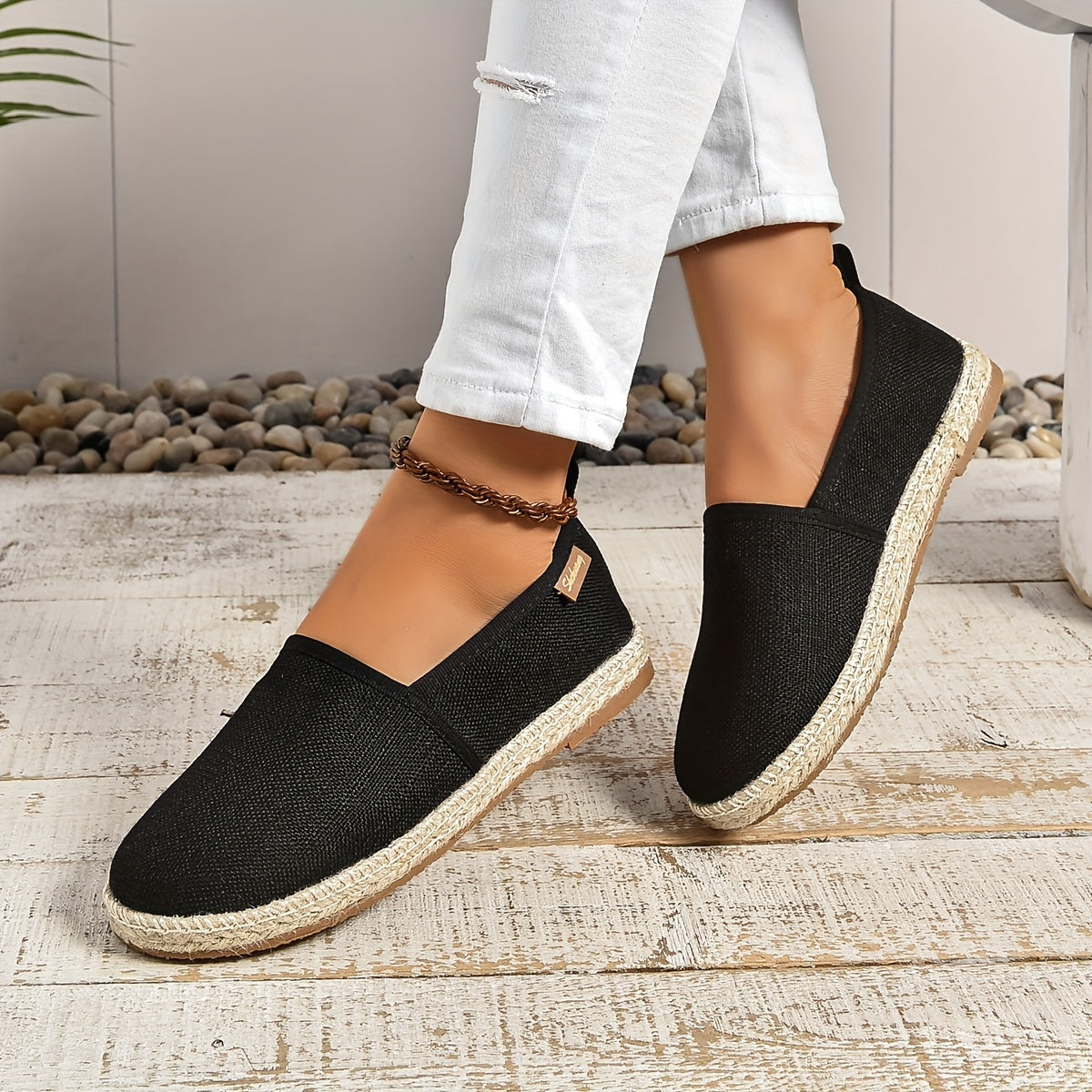 Women's Canvas Espadrille Slip-On Shoes Breathable Comfortable Casual