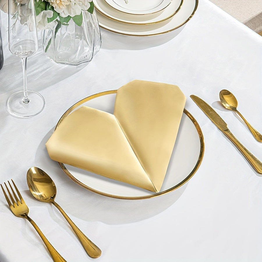 Satin Fabric Napkins Sets of 6 12 or 24 43x43cm for Wedding Banquet Decor