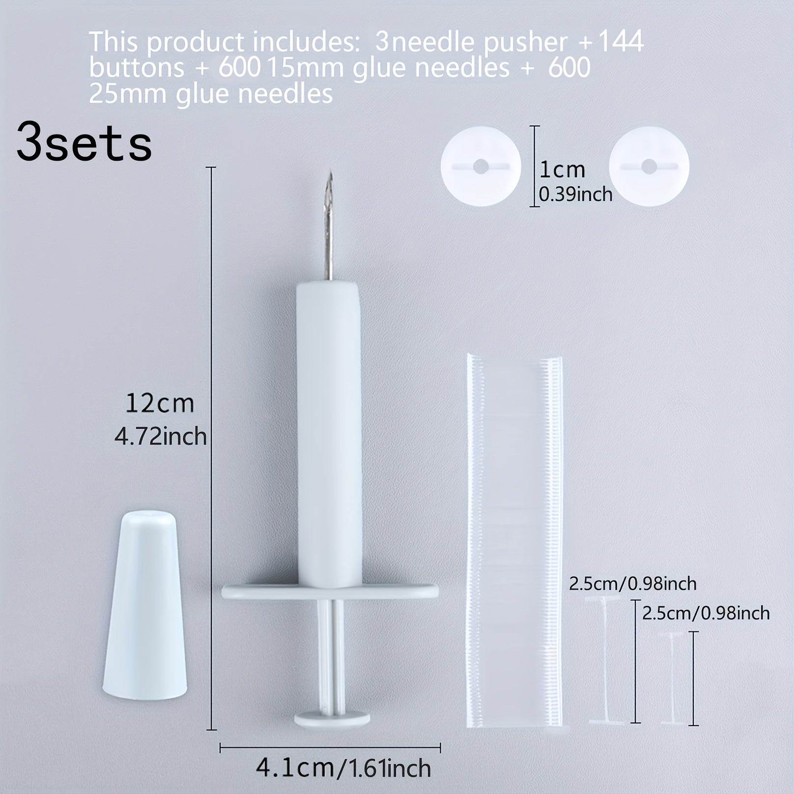 Non-Slip Invisible Quilt Fasteners Set of 3 Polypropylene White Bedding Securement