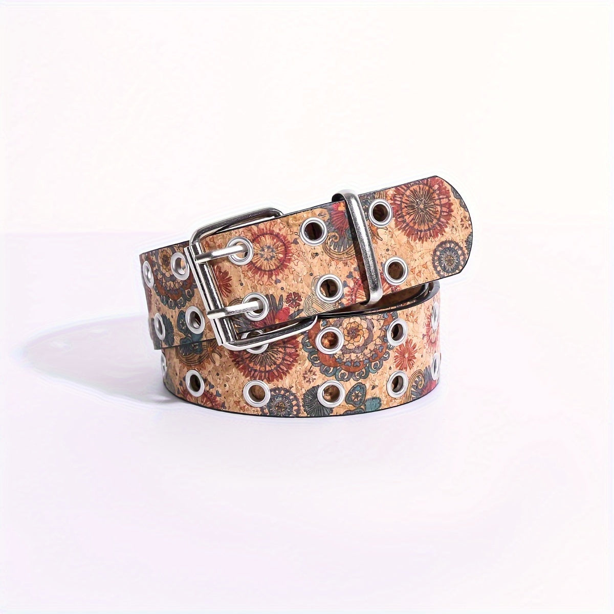 Black Punk Waist Belt with Double Pin Metal Buckle and PU Leather Strap