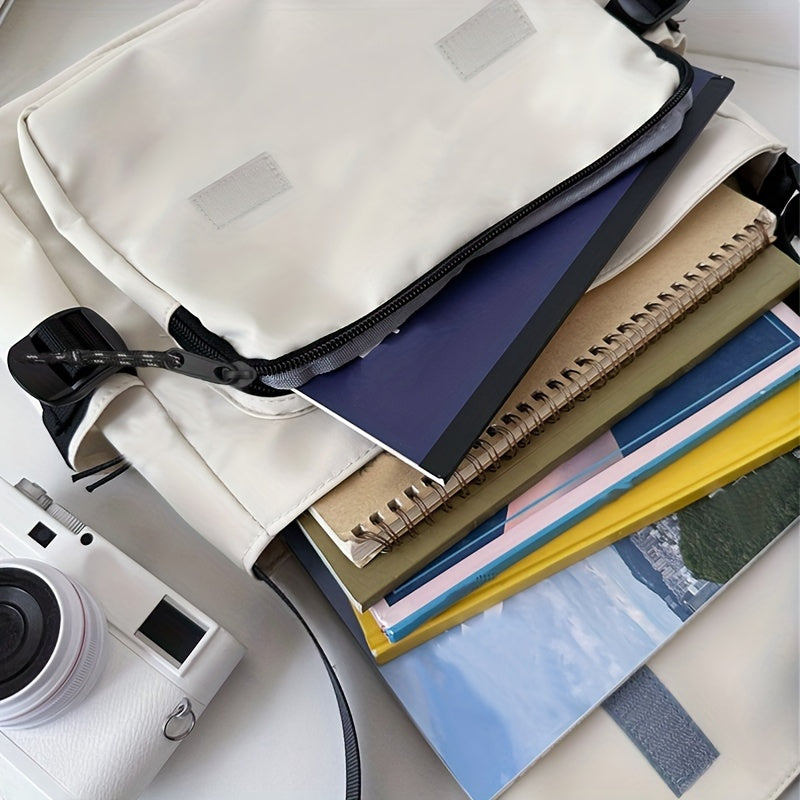 Harajuku uslubidagi bayroqli xabarchi sumkasi yon cho'ntaklar bilan