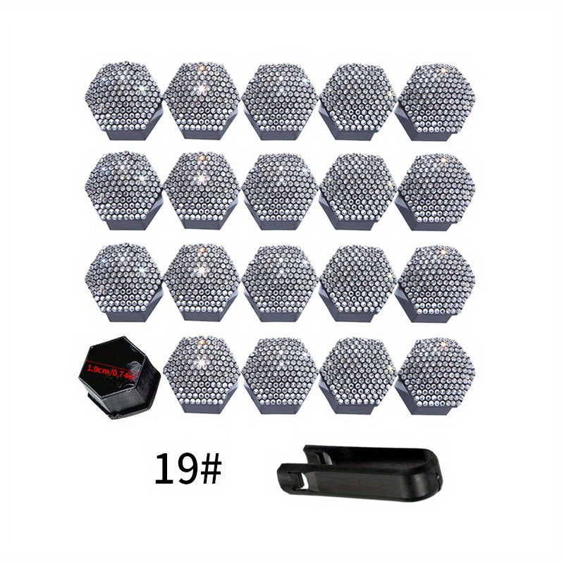 Pack of 20 Car Tire Screw Cap Hub Decoration Dust Cover 17mm 19mm 21mm