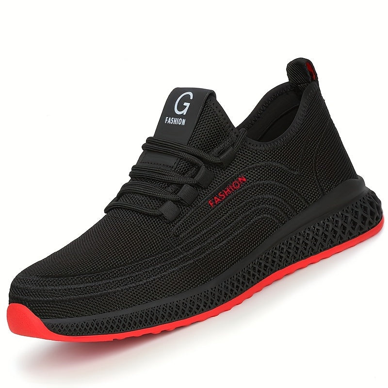 Women's Breathable Safety Shoes Lightweight Work Sneakers Steel Toe Puncture-Resistant Sole