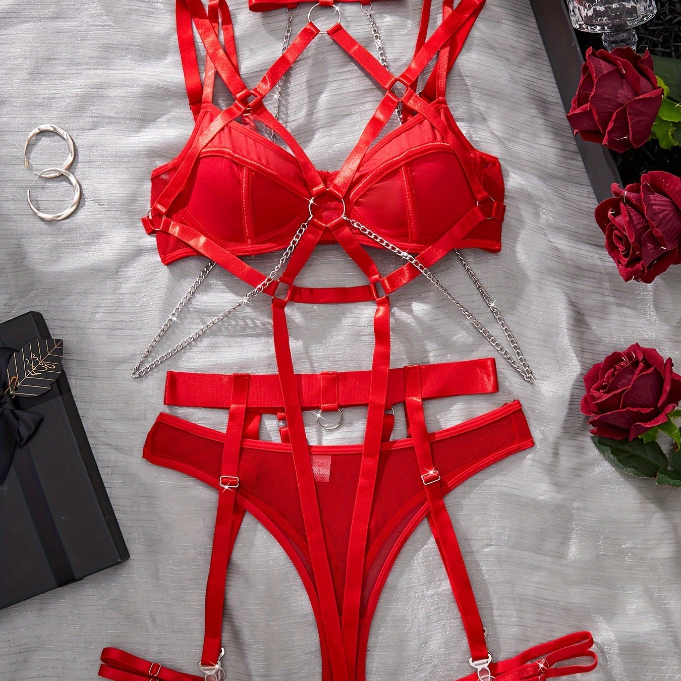 Seductive Women's Lace Lingerie Set for Romantic Occasions