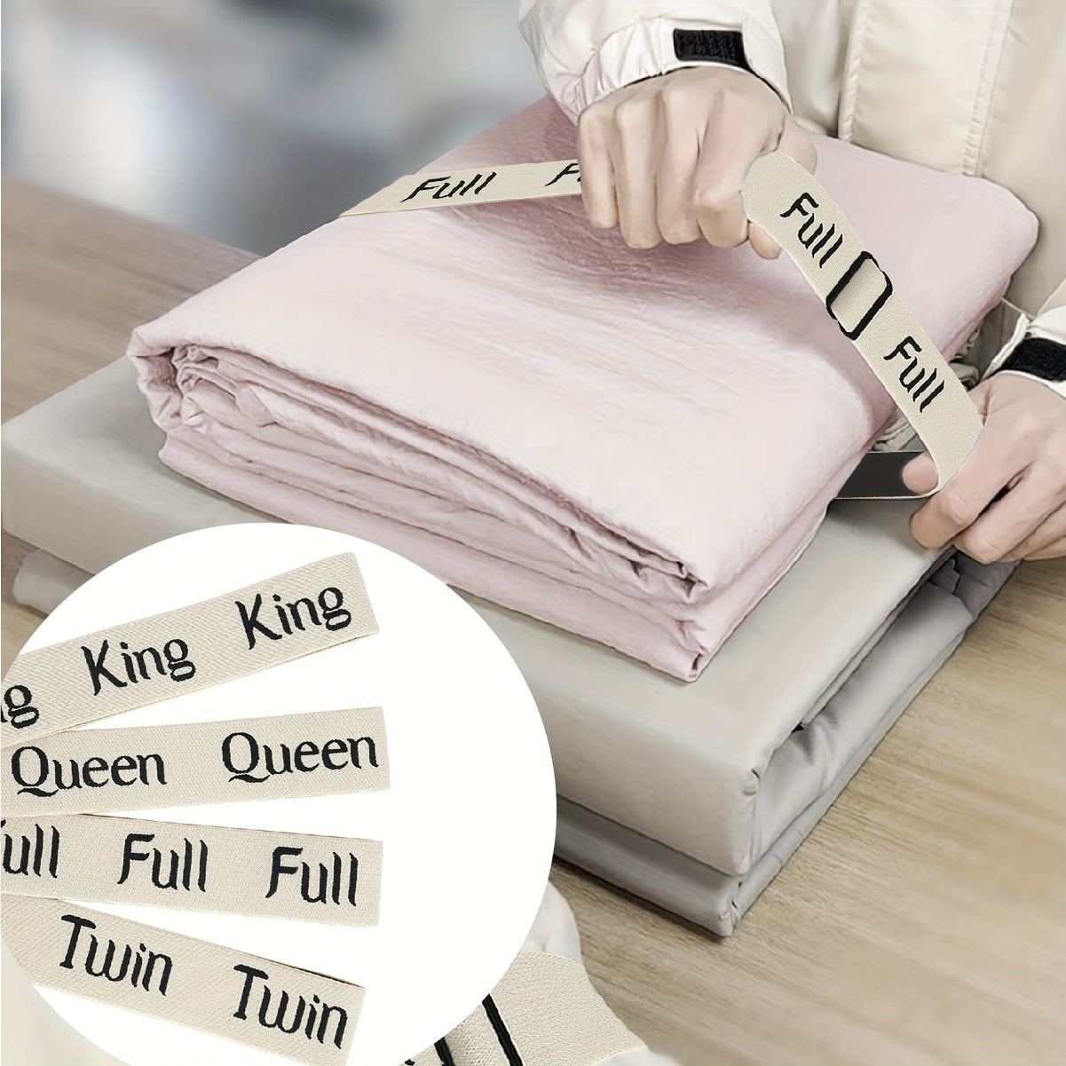 Set of 2 Adjustable Bedding Organizer Straps Elastic Bands for Sheets Pillows and Toys