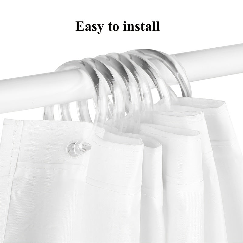 12 Premium Plastic O-Shaped Shower Curtain Rings for Bathroom Use