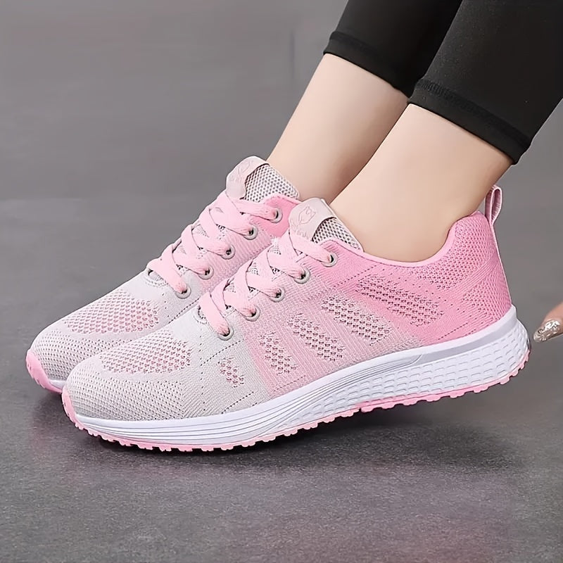 Women's Breathable Mesh Running Shoes Low Top Athletic Sneakers