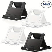 Square Folding Phone Holder Pack of 1 2 or 4 ABS Portable Travel Stand for Smartphones and Tablets