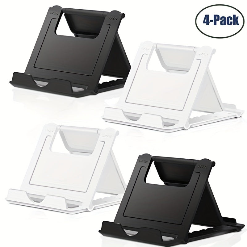 Square Folding Phone Holder Pack of 1 2 or 4 ABS Portable Travel Stand for Smartphones and Tablets