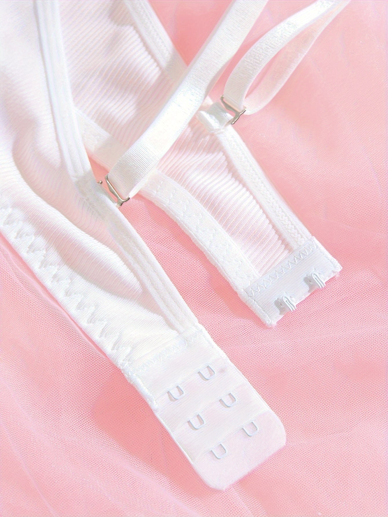 Women's Rib Knit Lingerie Set with Spaghetti Strap Bra and Thong