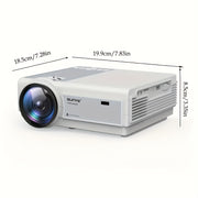 Full HD Portable Projector with WiFi 5G Support, 1920x1080 LCD, Home Cinema
