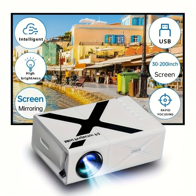 Mini portativ proyektor stereo ovoz, LED chiroq va HDMI bilan